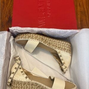 Valentino Garavani Studded Cream Espadrilles